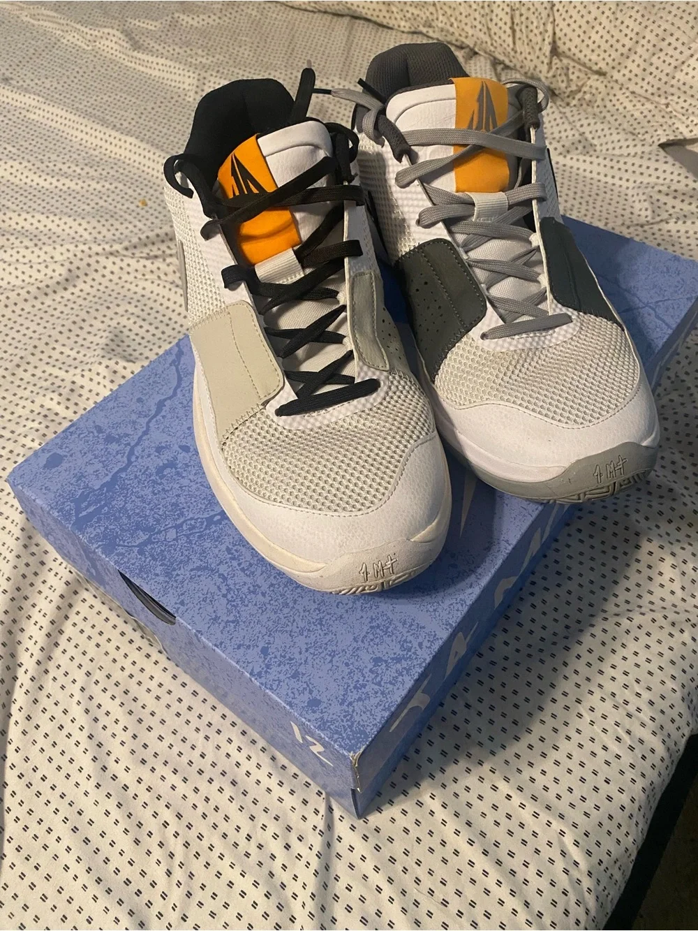 Ja 1’s “Wet Cement” Nike Men’s White, Black and Yellow Low-Top Basketball Shoes